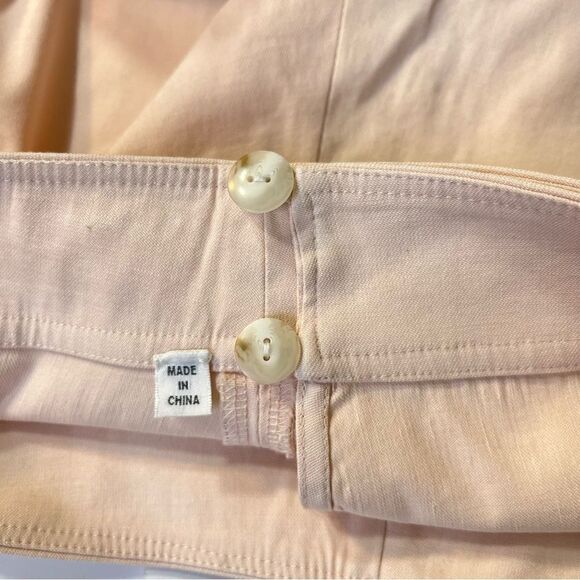 NEW ALC Amalie Linen-Denim Mini Wrap Skirt in Buttercup Pale Pink Size 0 - Picture 10 of 13